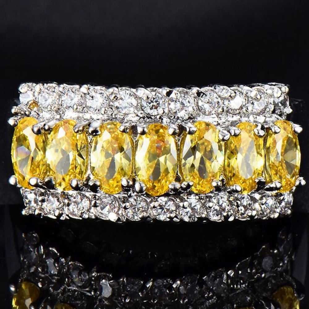 CITRINE BRIDAL WEDDING RING - Picture 5 of 6